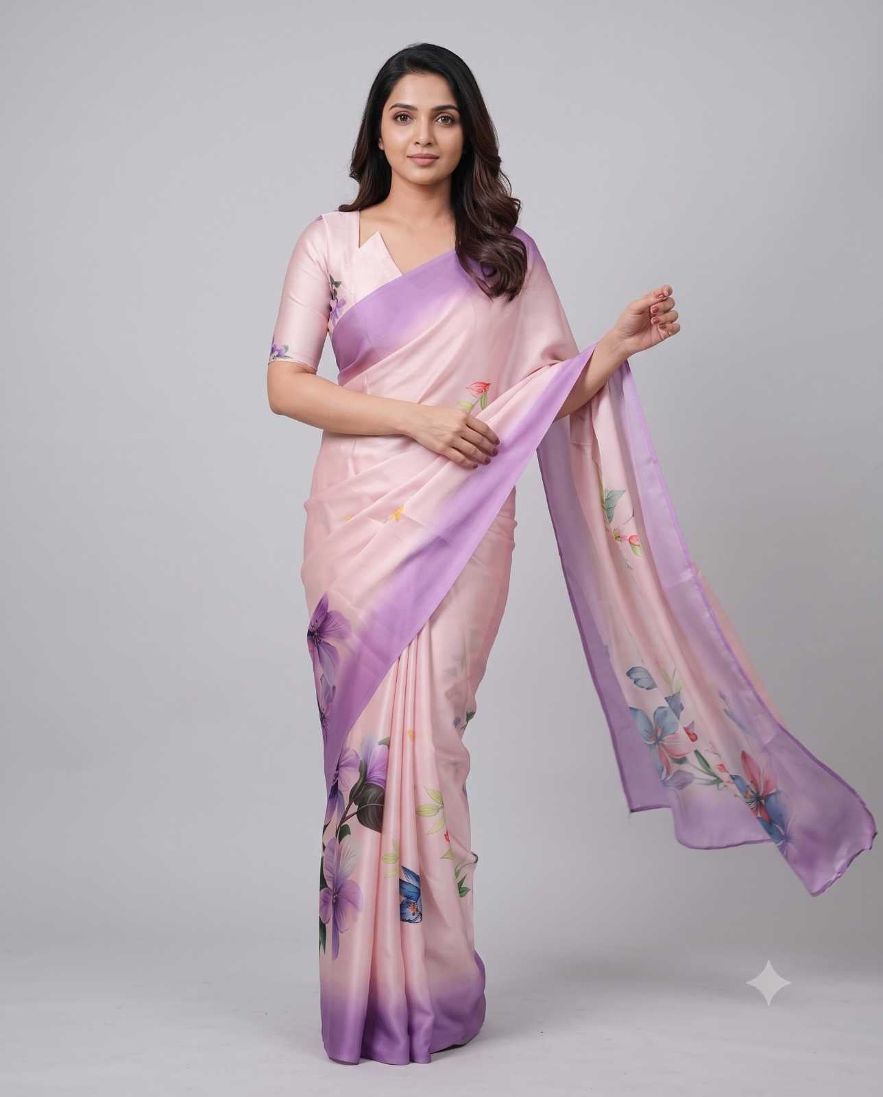 Satin Silk Party Wear Saree