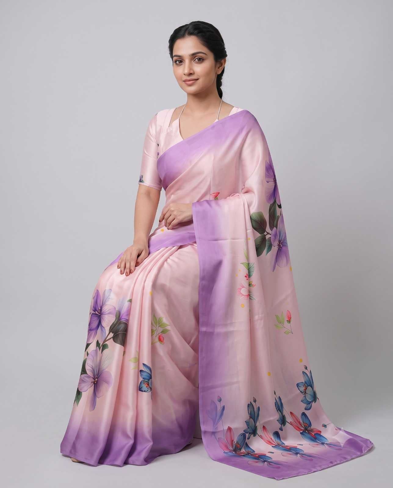 Satin Silk Party Wear Saree