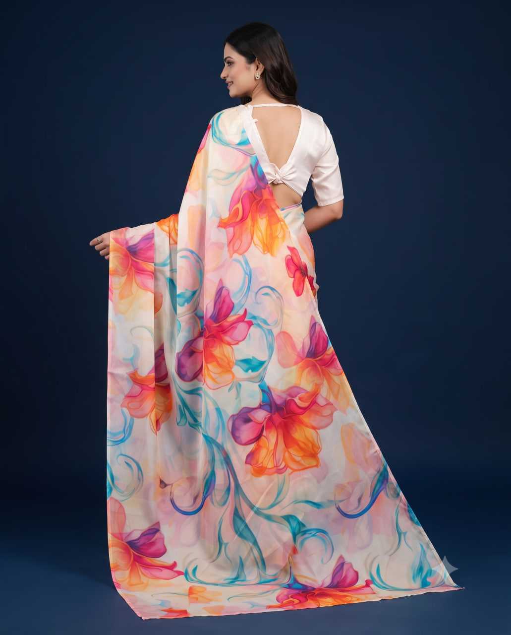 Satin Silk Party Wear Saree 923