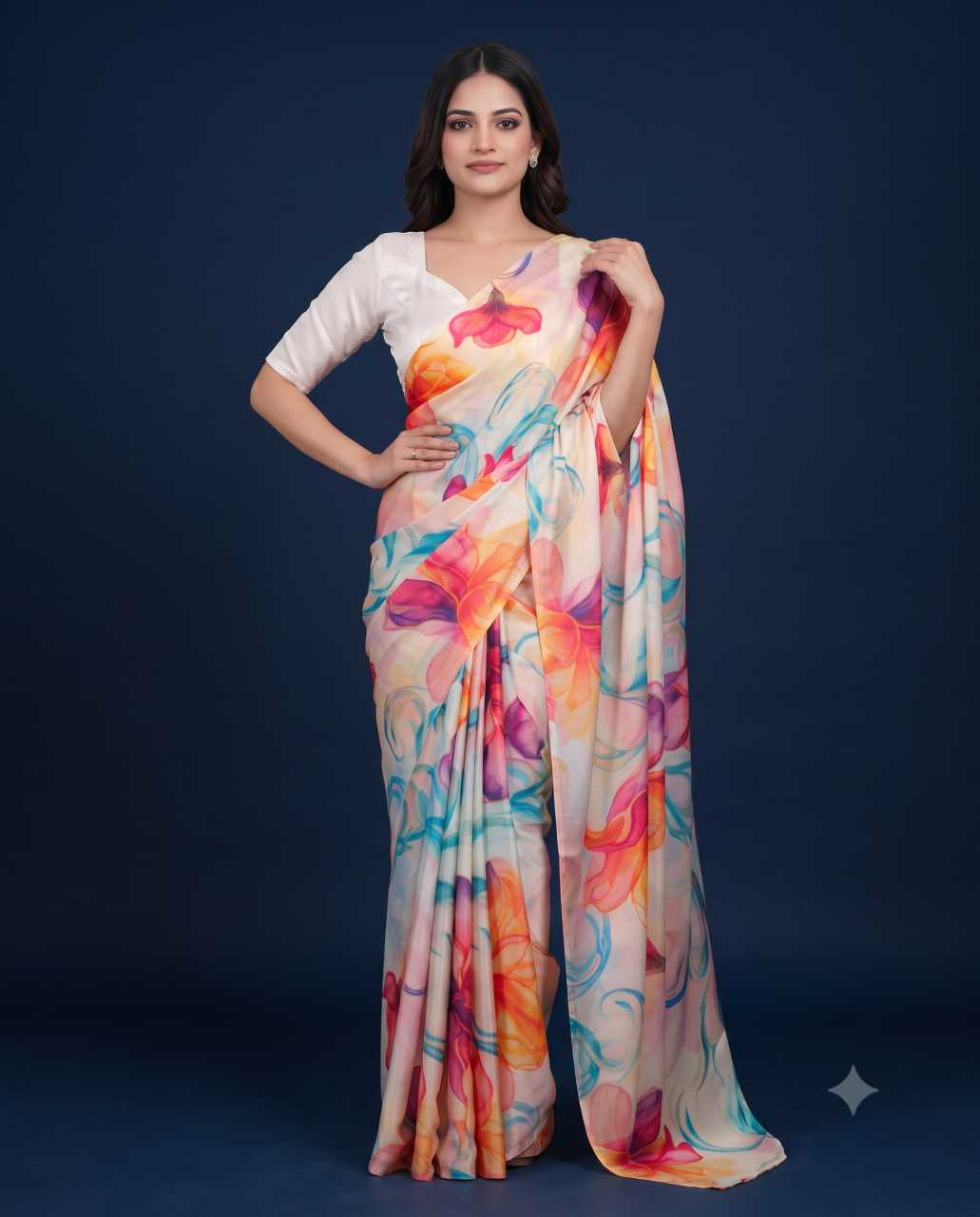 Satin Silk Party Wear Saree 923