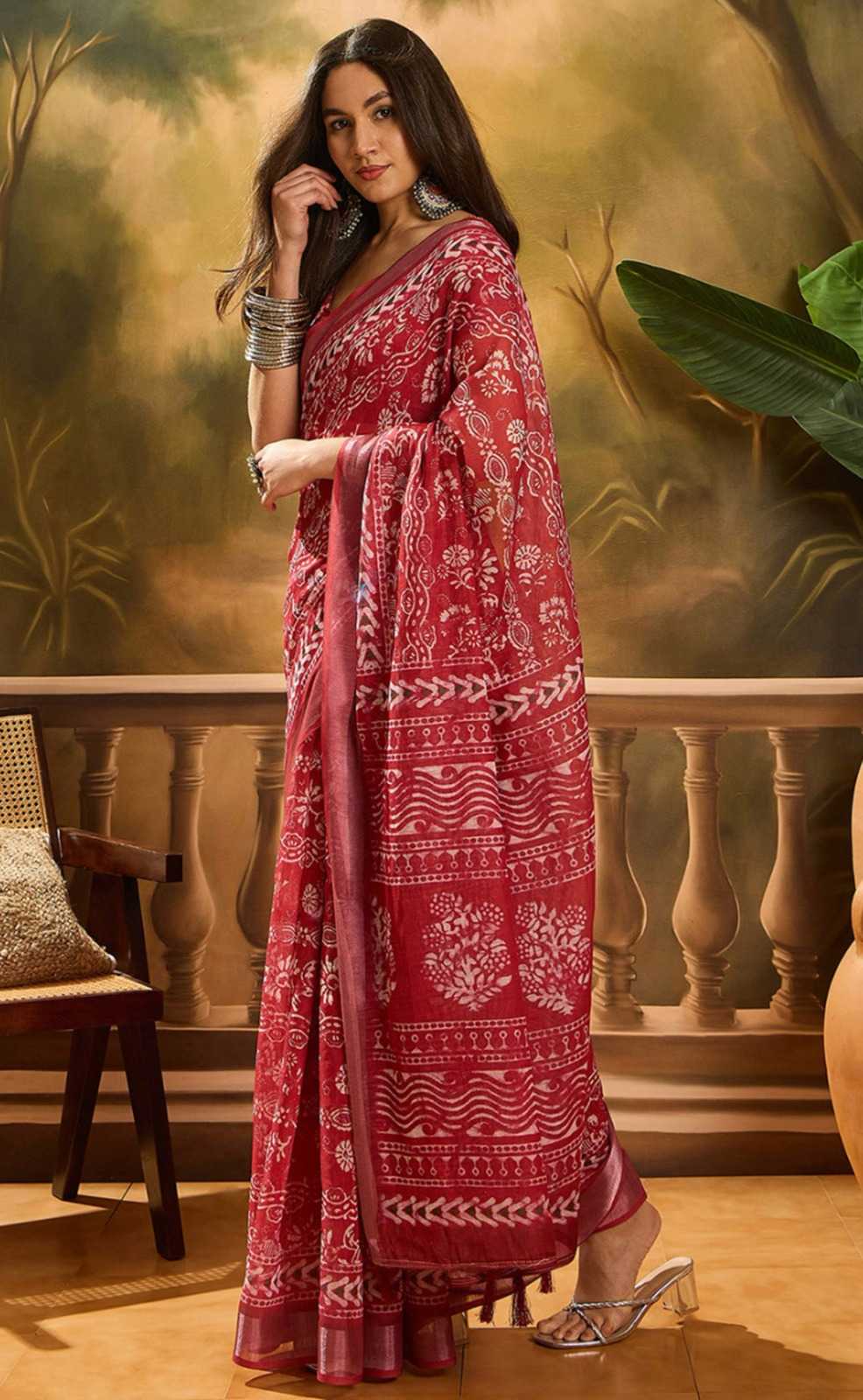 Deepali Cotton Designer Saree in Cannon Pink