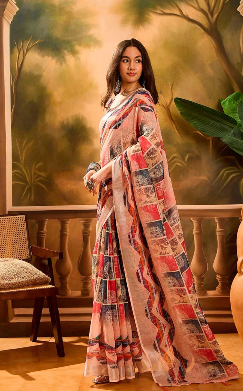 Deepali Cotton Designer Saree in Cannon Pink