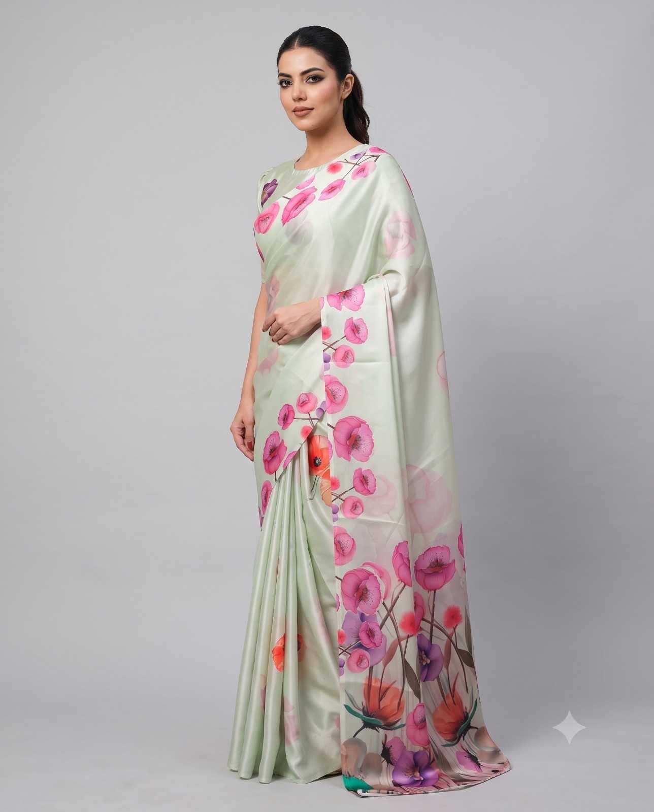 Satin Silk Party Wear Saree