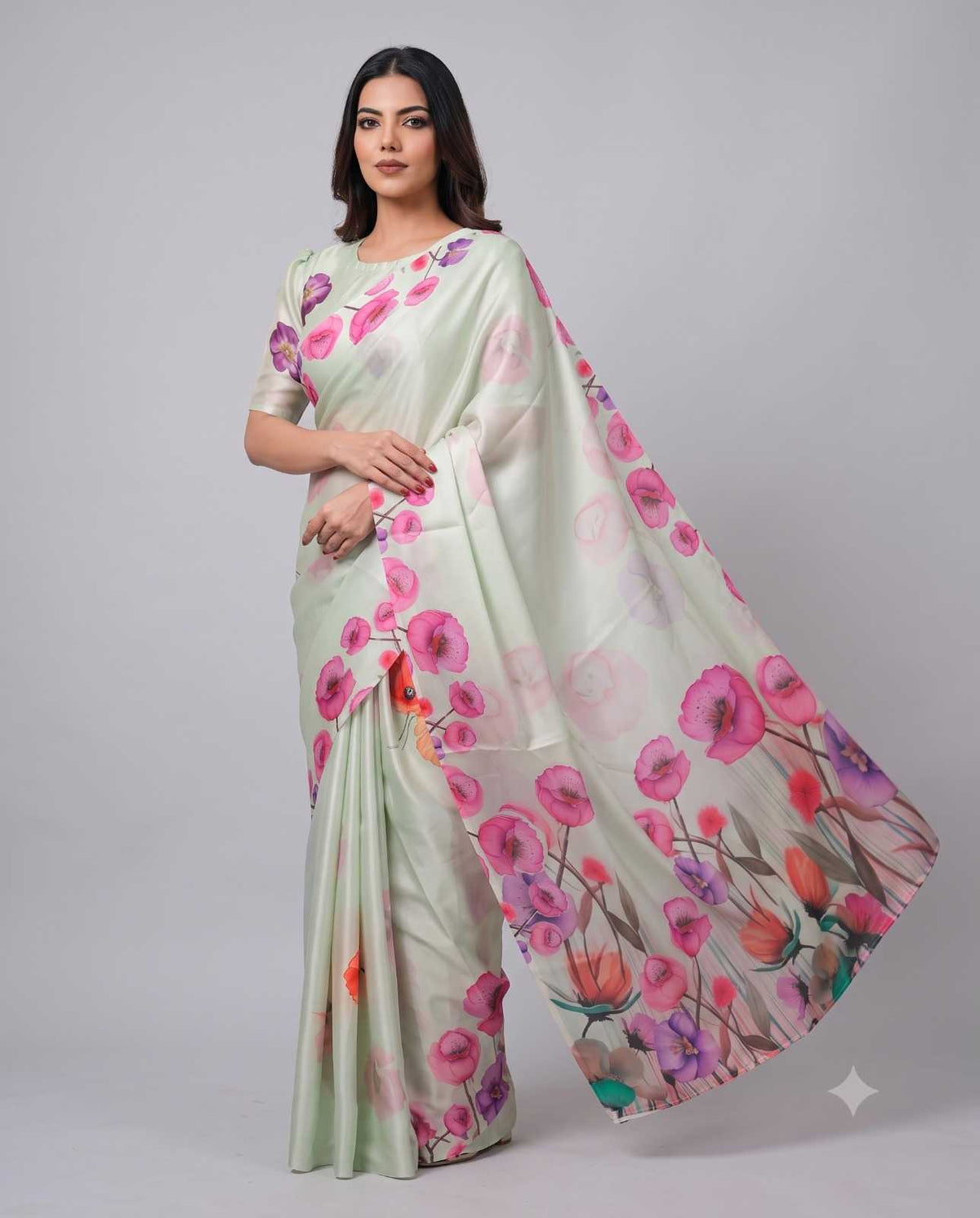 Satin Silk Party Wear Saree
