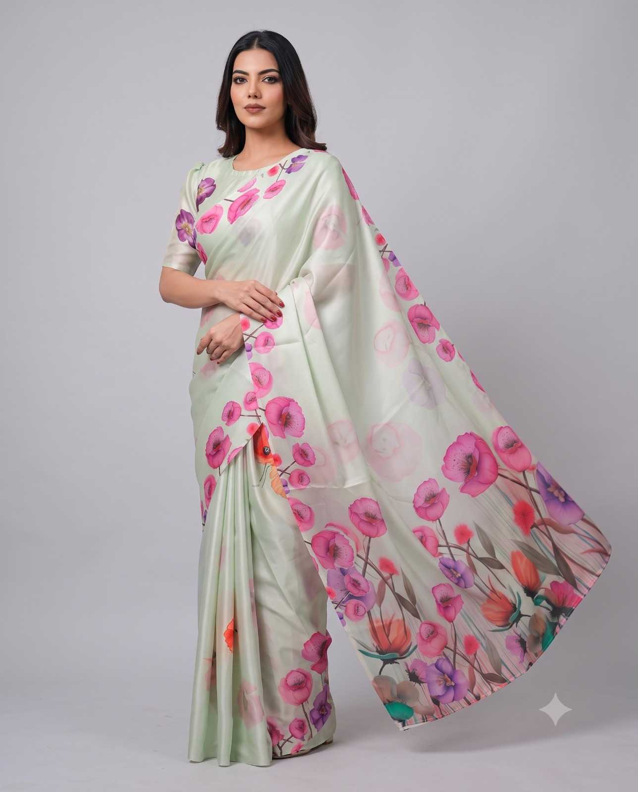 Satin Silk Party Wear Saree
