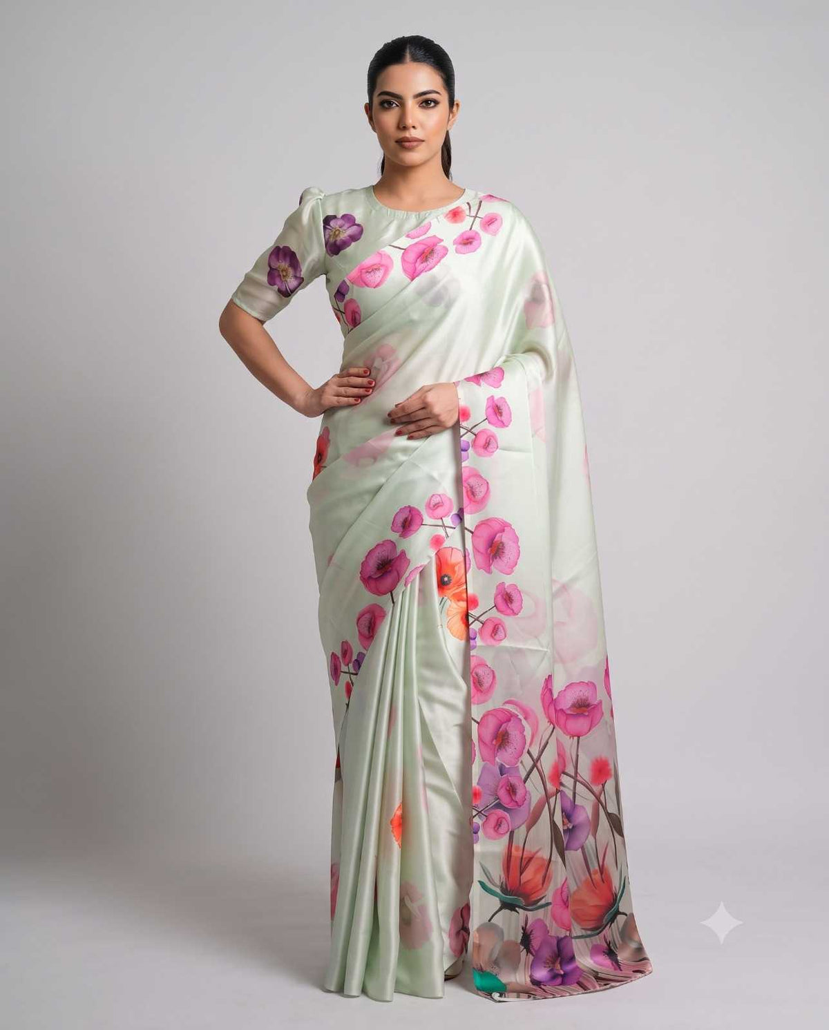 Satin Silk Party Wear Saree