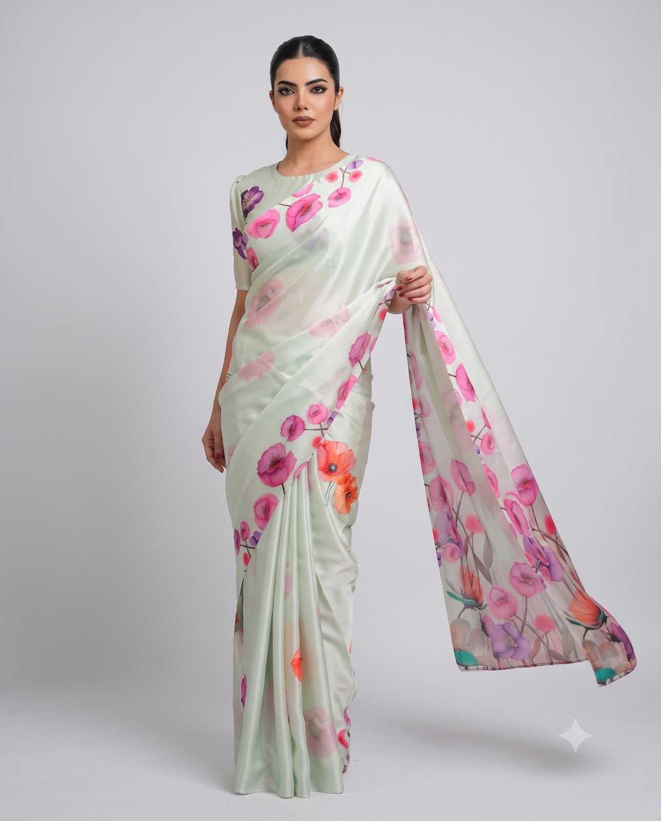 Satin Silk Party Wear Saree