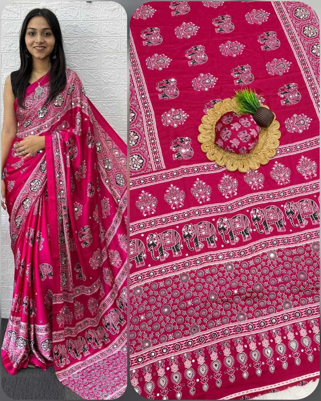 Gajji Silk Designer Saree in Bottle Green