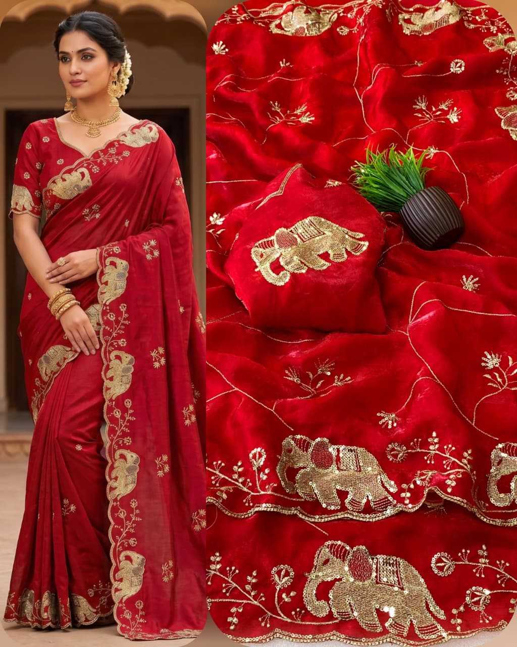 Bahubali Space Silk Sequence Saree