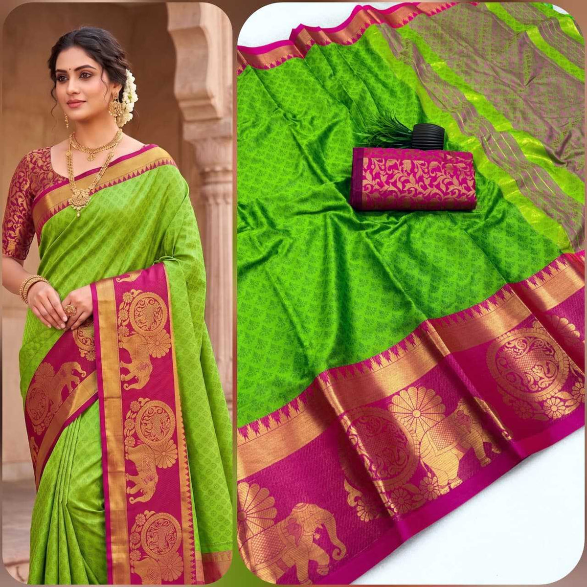 Gajanand Pure Cotton Designer Saree