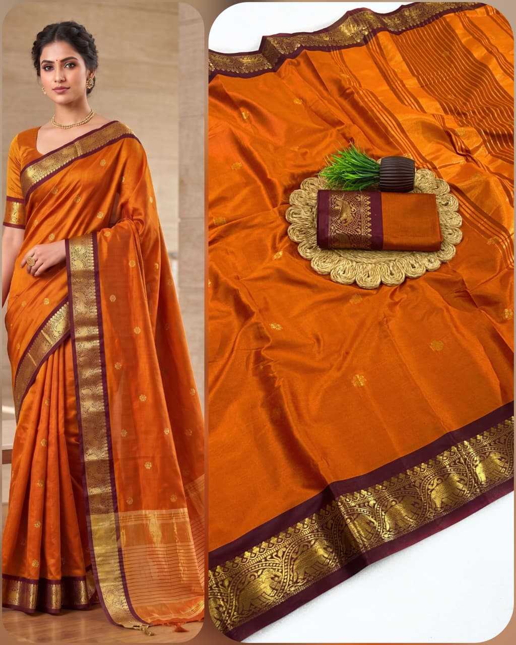 Gajraj Soft Silk Embroidered Saree
