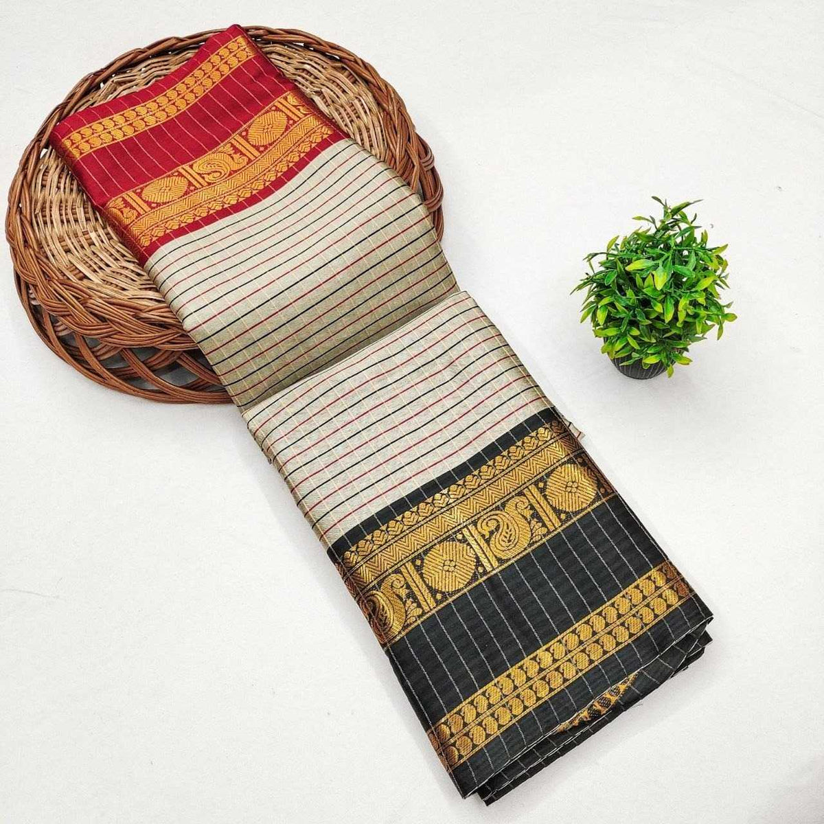 Ganga Banarasi Soft Silk Designer Saree in Black