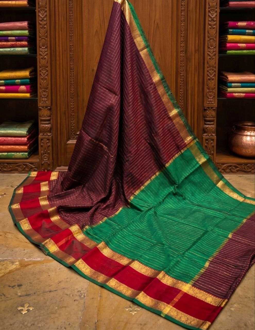 Ganga Banarasi Soft Silk Designer Saree in Black