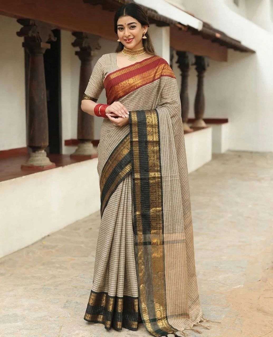 Ganga Banarasi Soft Silk Designer Saree in Black