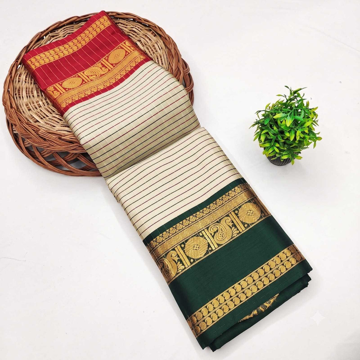 Ganga Banarasi Soft Silk Designer Saree in Black