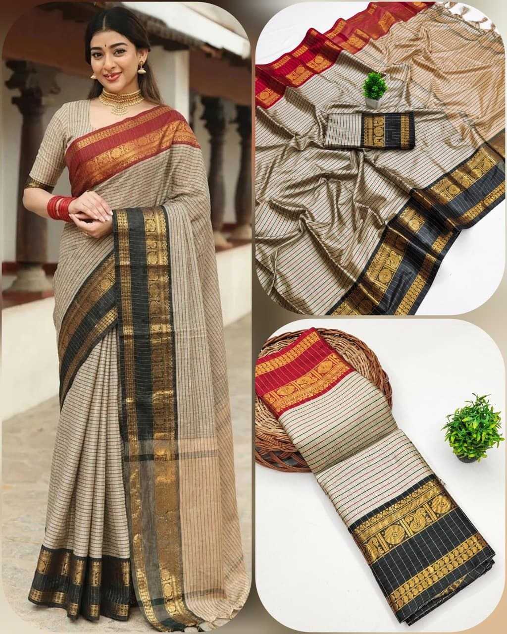 Ganga Banarasi Soft Silk Designer Saree in Black