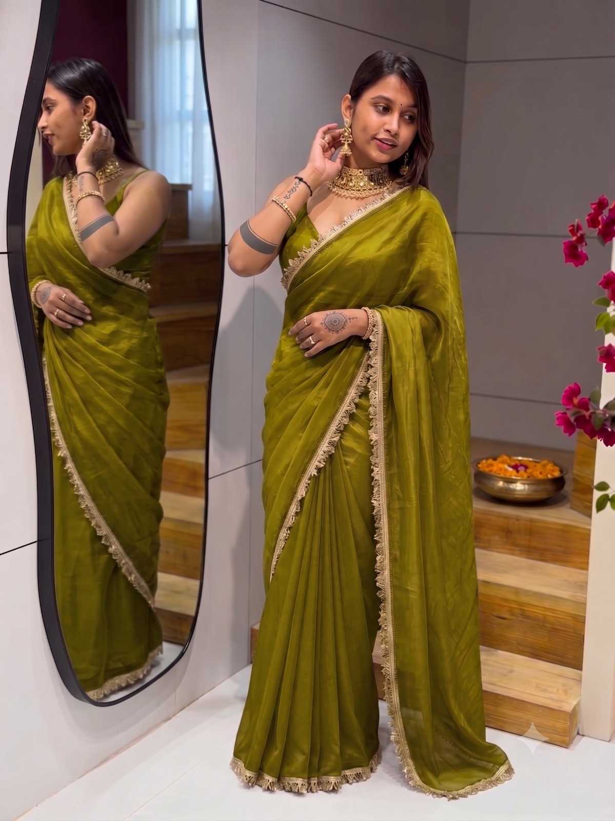 Kalindi Satin Designer Saree
