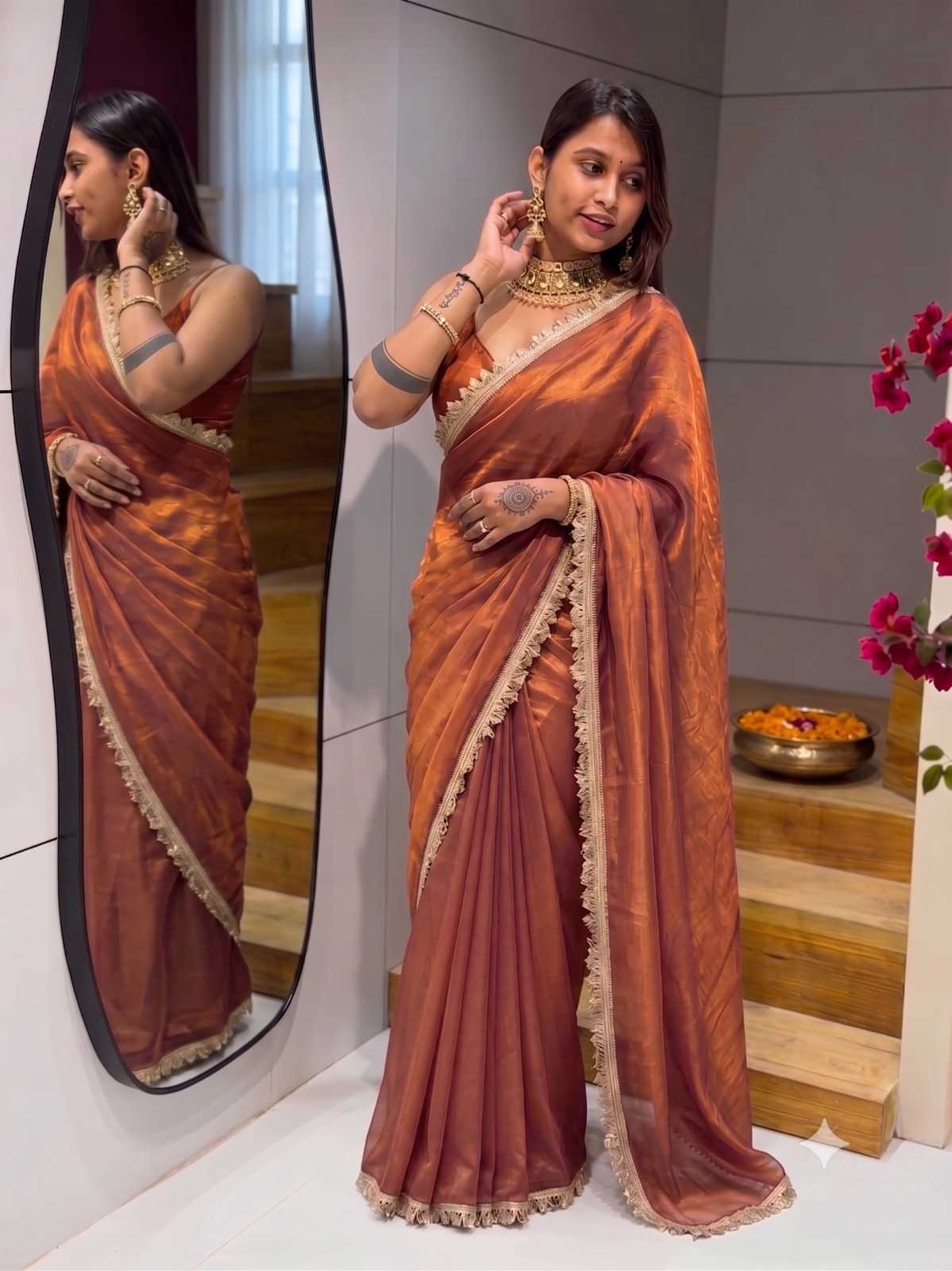 Kalindi Satin Designer Saree
