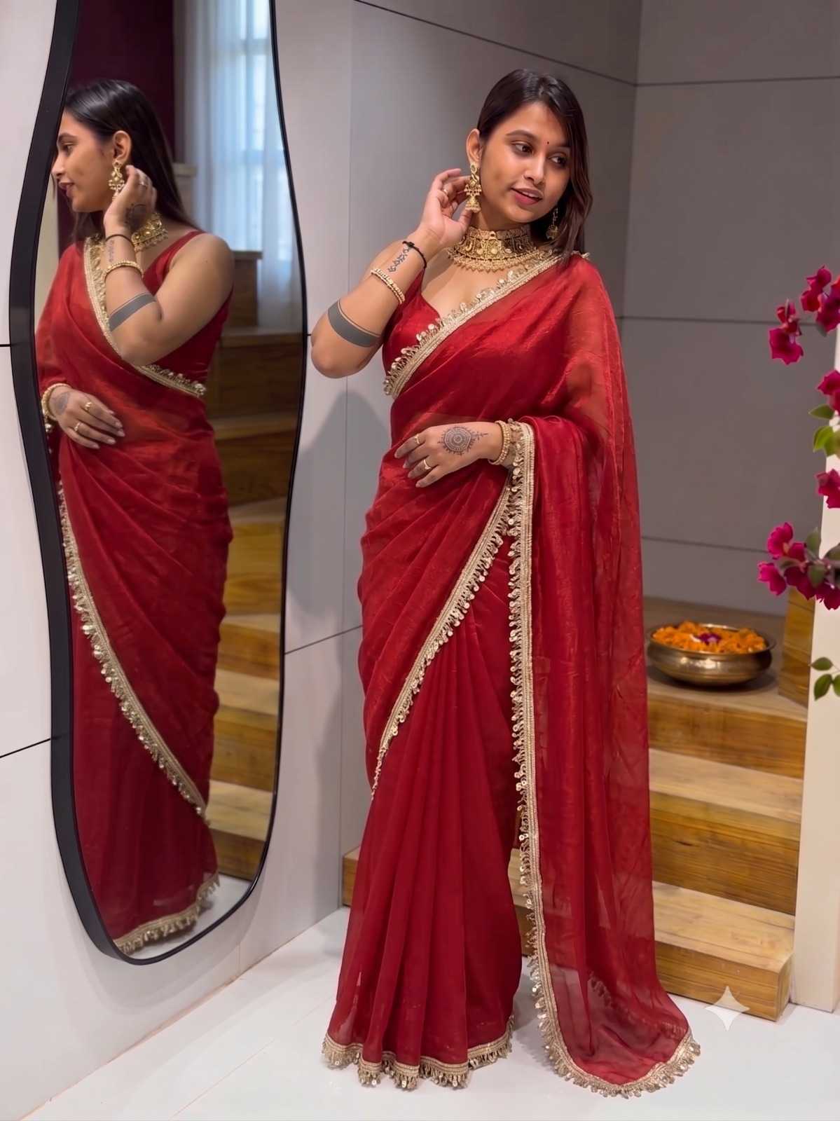 Kalindi Satin Designer Saree
