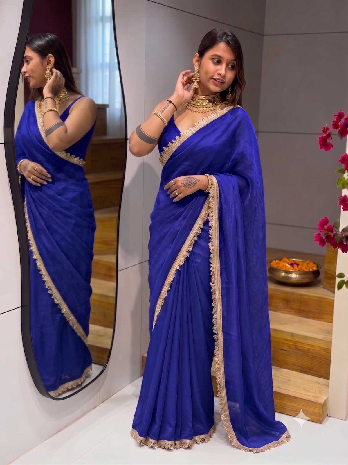 Kalindi Satin Designer Saree