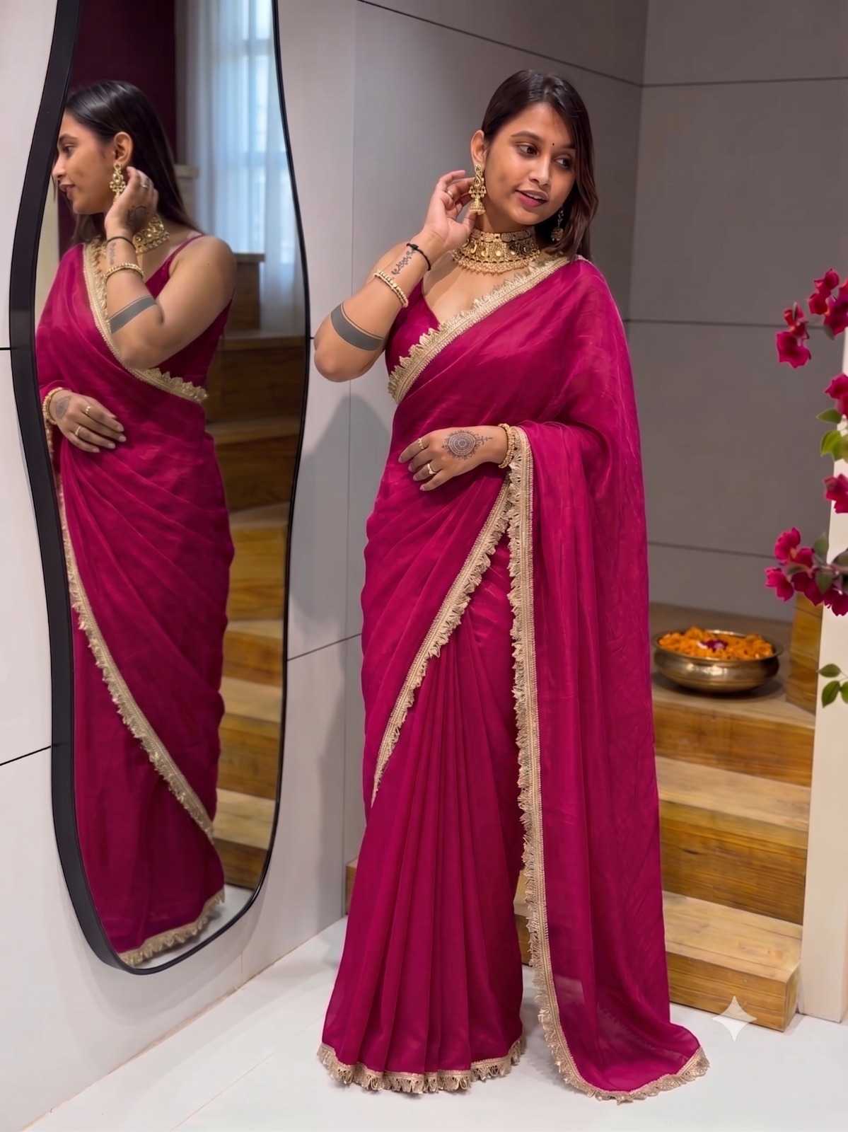 Kalindi Satin Designer Saree