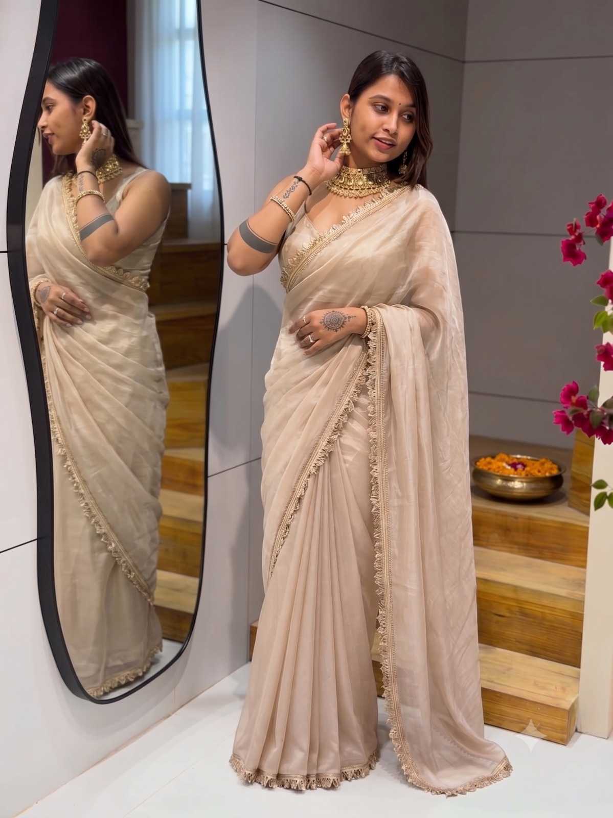 Kalindi Satin Designer Saree