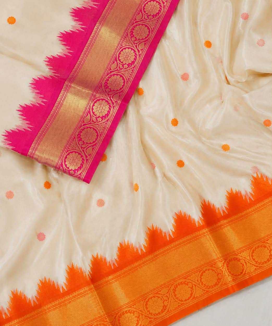 Manasvi Lichi Silk Floral Saree