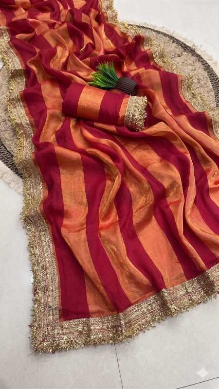 Patta Satin Designer Saree