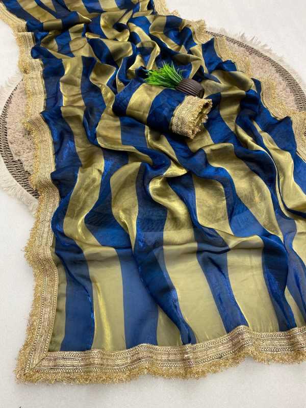 Patta Satin Designer Saree