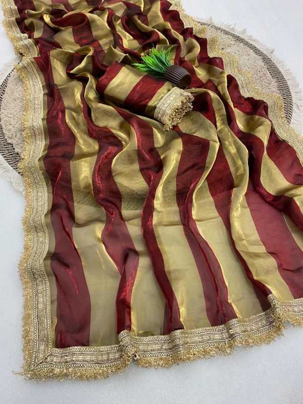 Patta Satin Designer Saree