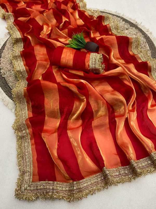 Patta Satin Designer Saree