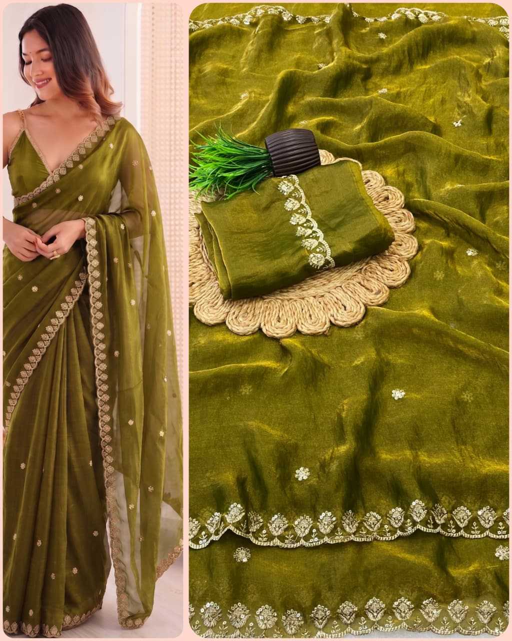 Radha Space Silk Sequence Saree