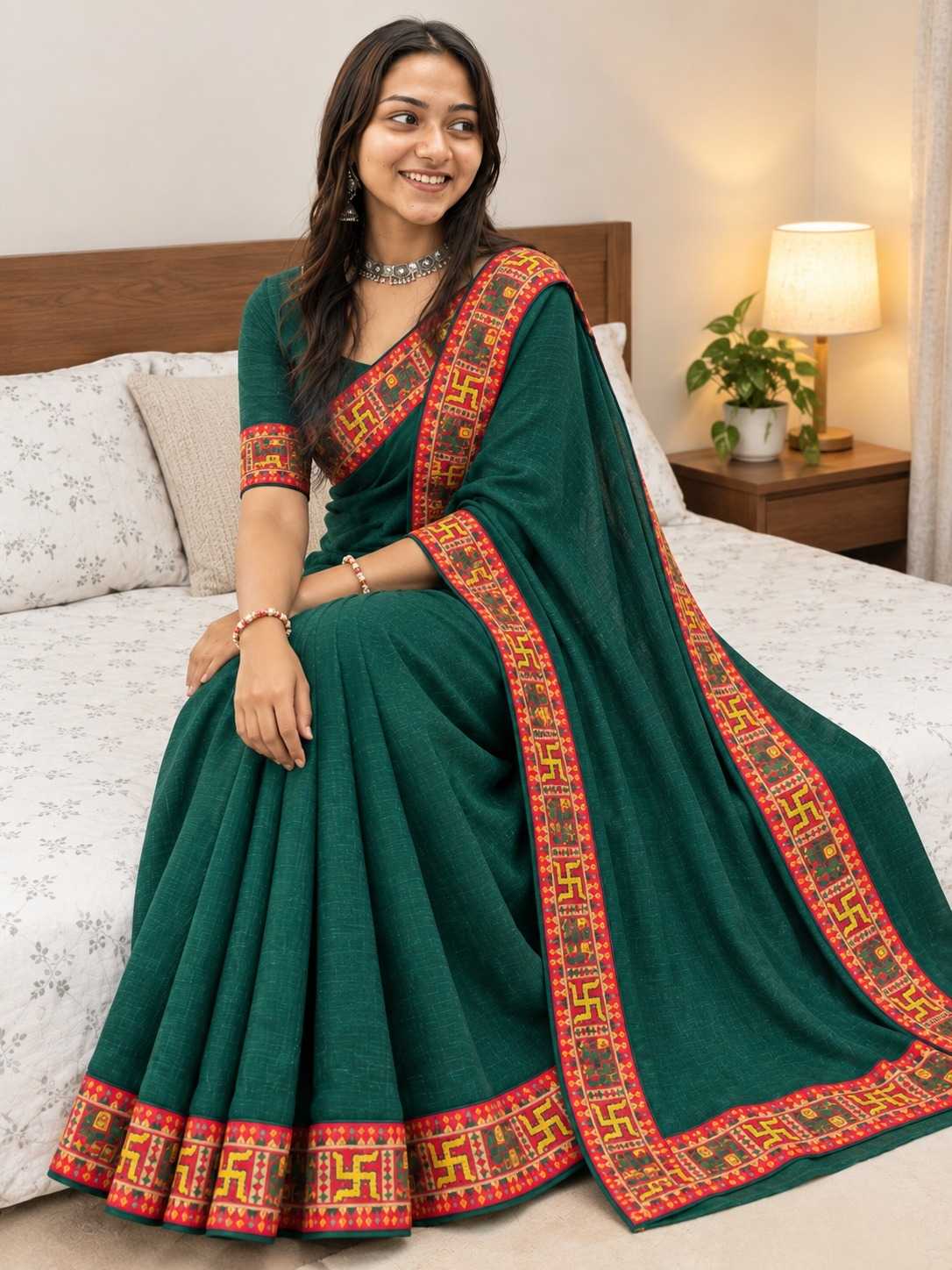 Swastik Vichitra Silk Designer Saree JT-147305