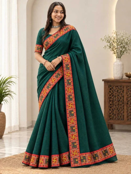 Swastik Vichitra Silk Designer Saree
