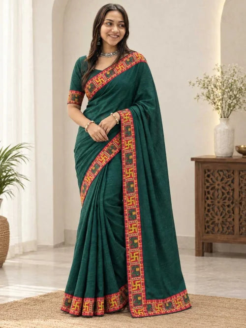Swastik Vichitra Silk Designer Saree JT-147305