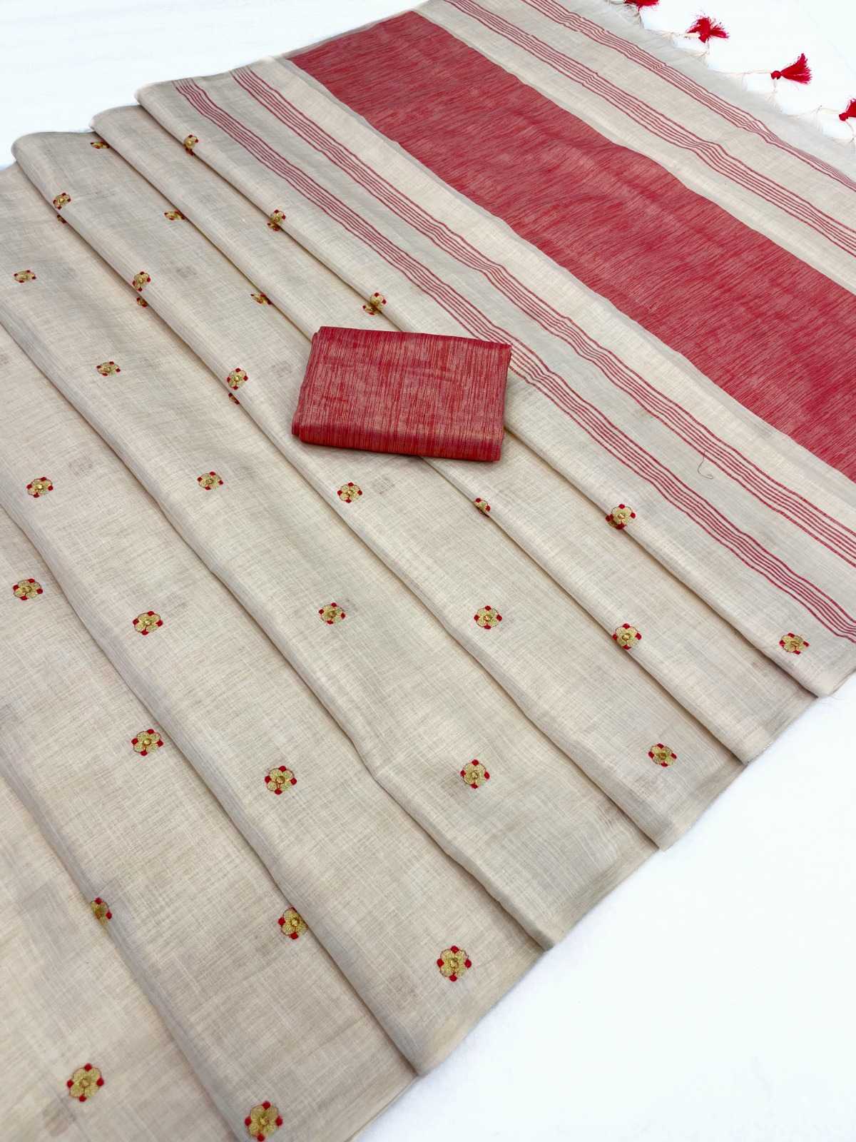 Linen Designer Silk Saree