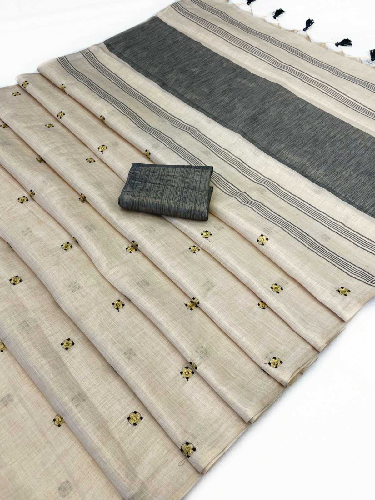 Linen Designer Silk Saree
