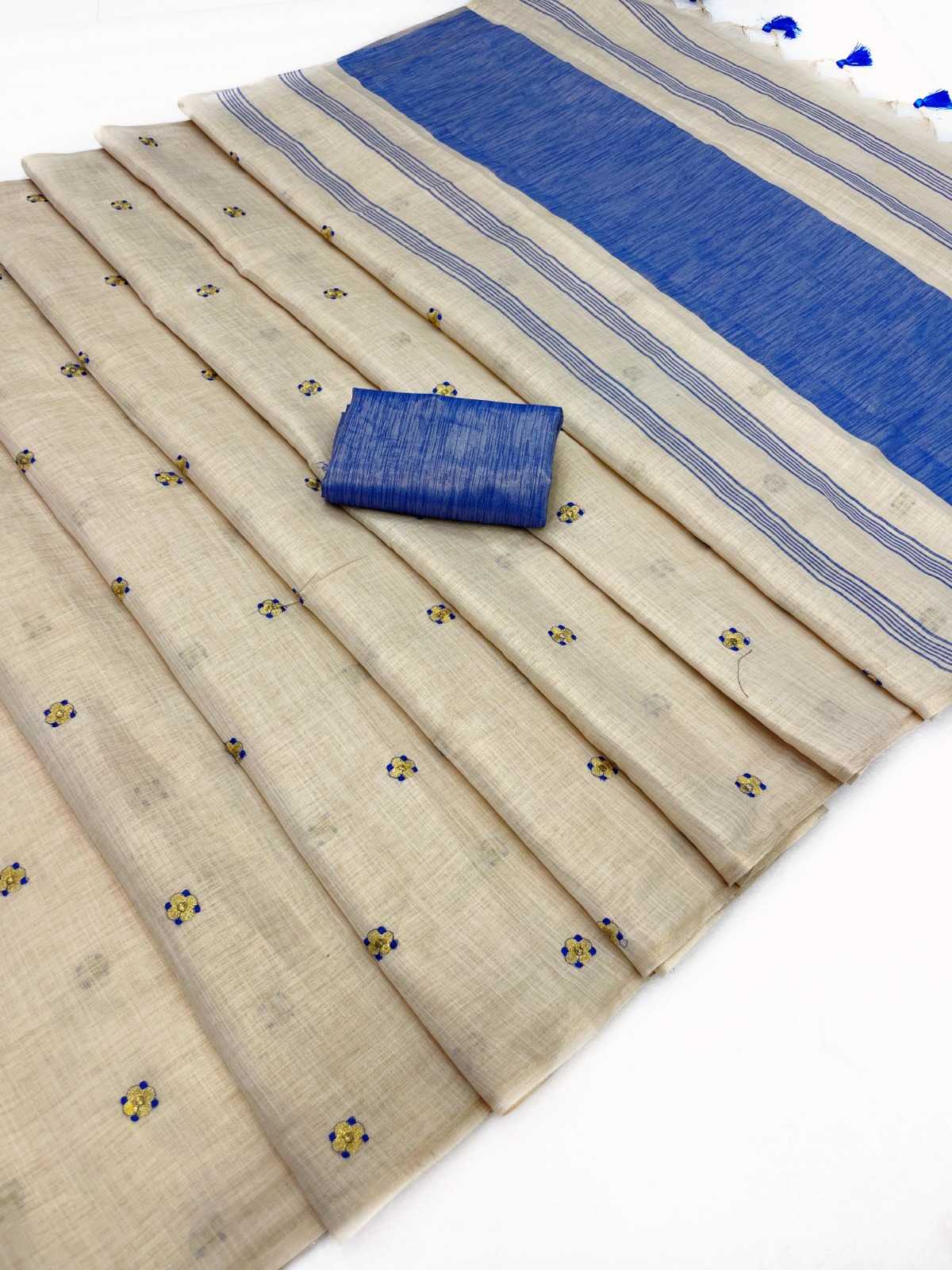 Linen Designer Silk Saree