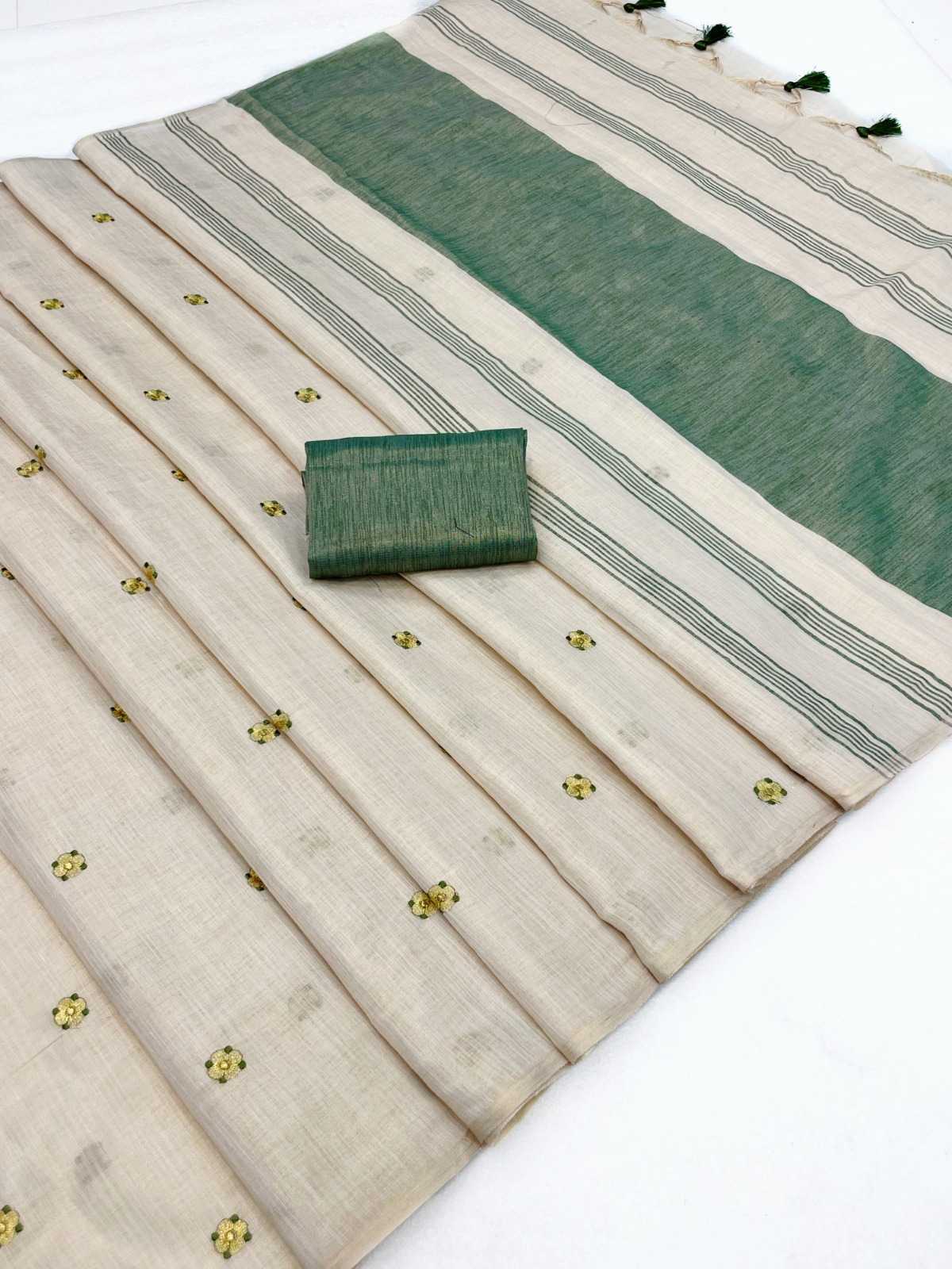 Linen Designer Silk Saree