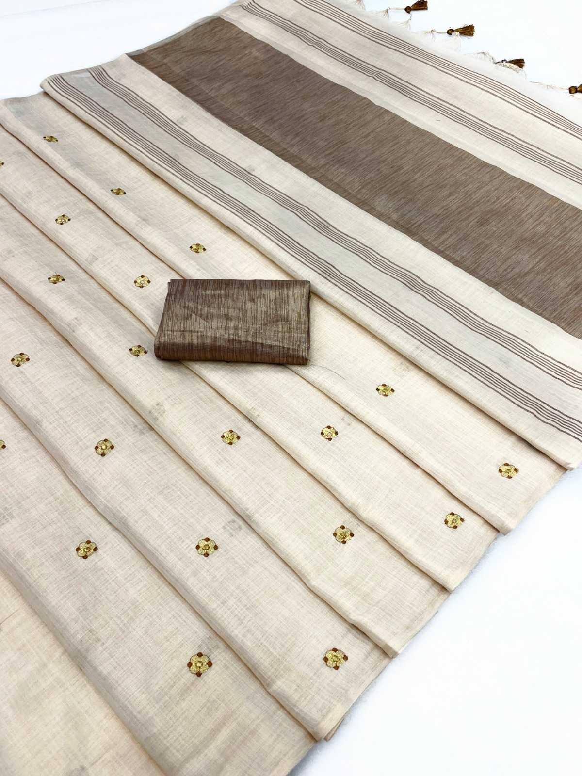 Linen Designer Silk Saree