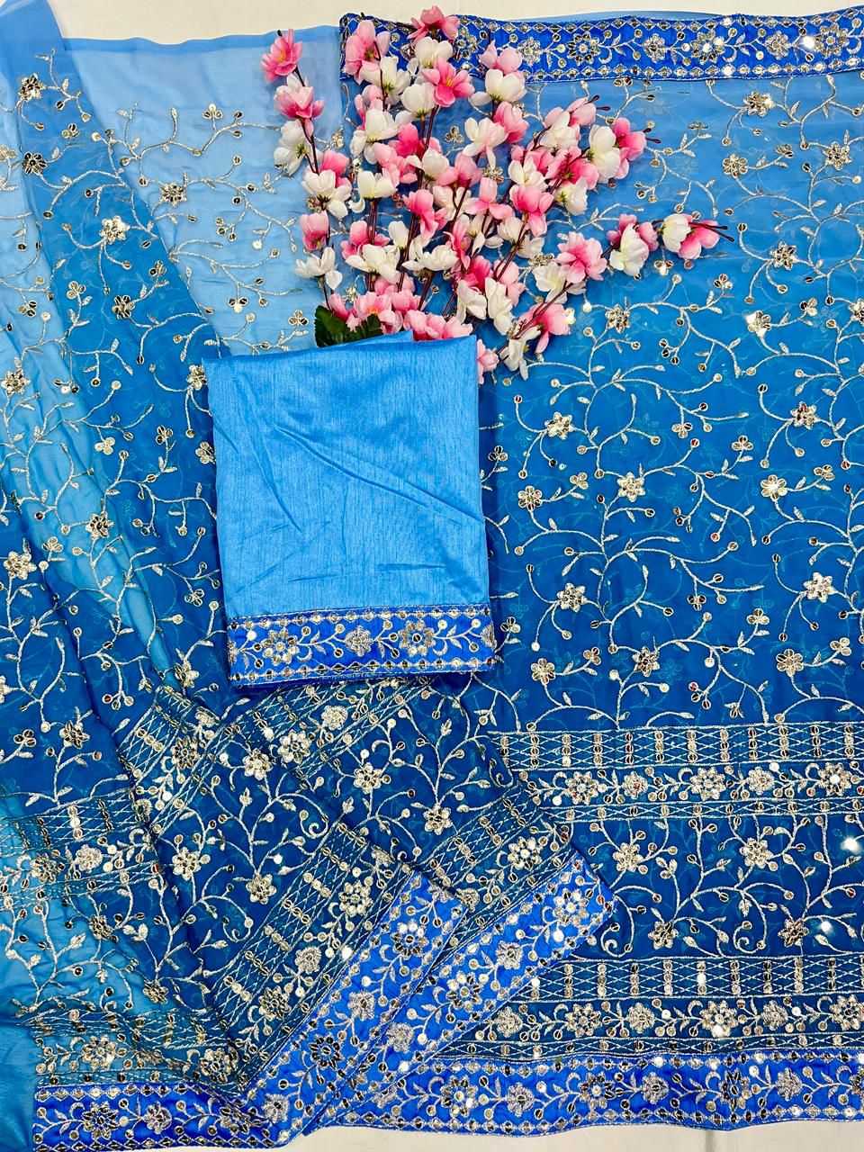 Faux Georgette Printed Saree