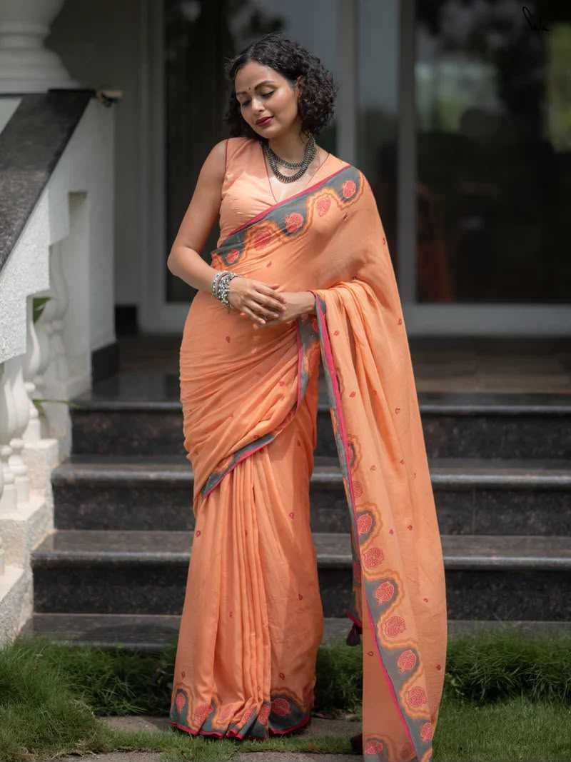 Cotton Printed Saree in Red