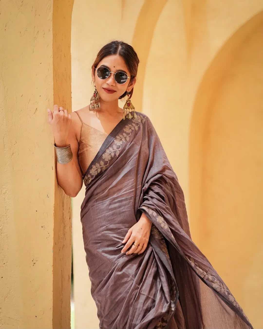 Cotton Printed Saree in Cream