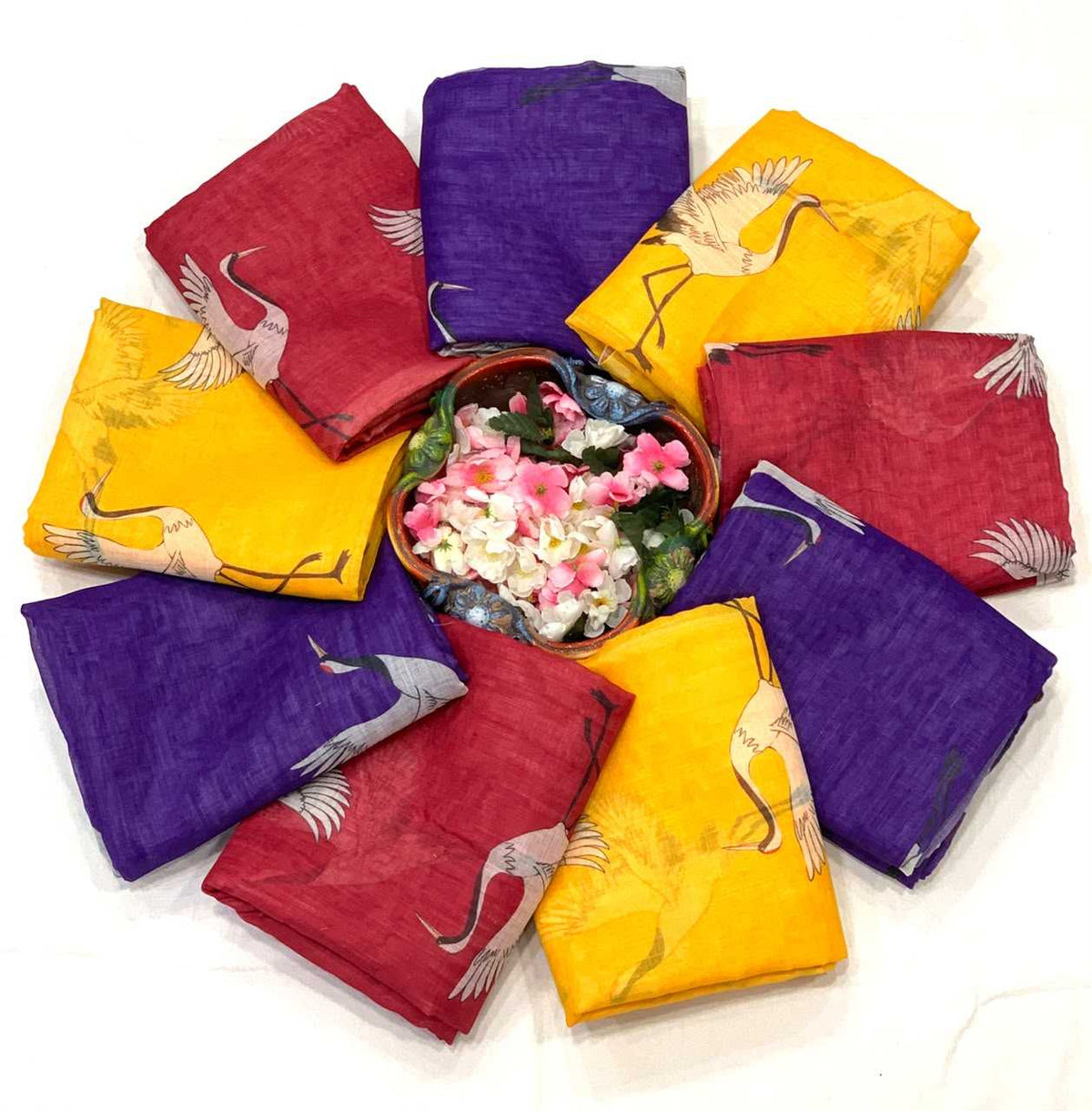Cotton Printed Saree in Violet