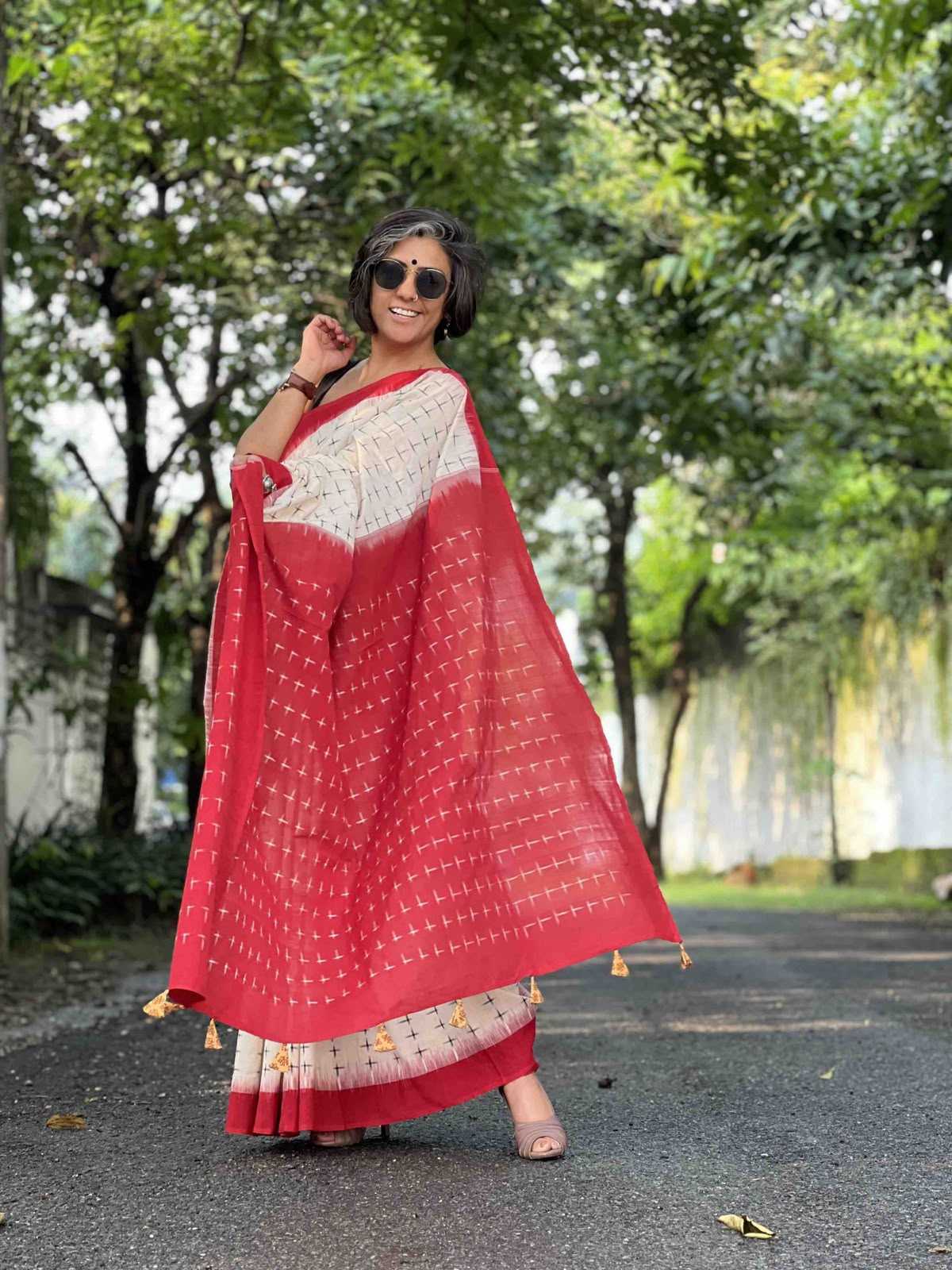 Cotton Printed Saree in Blue