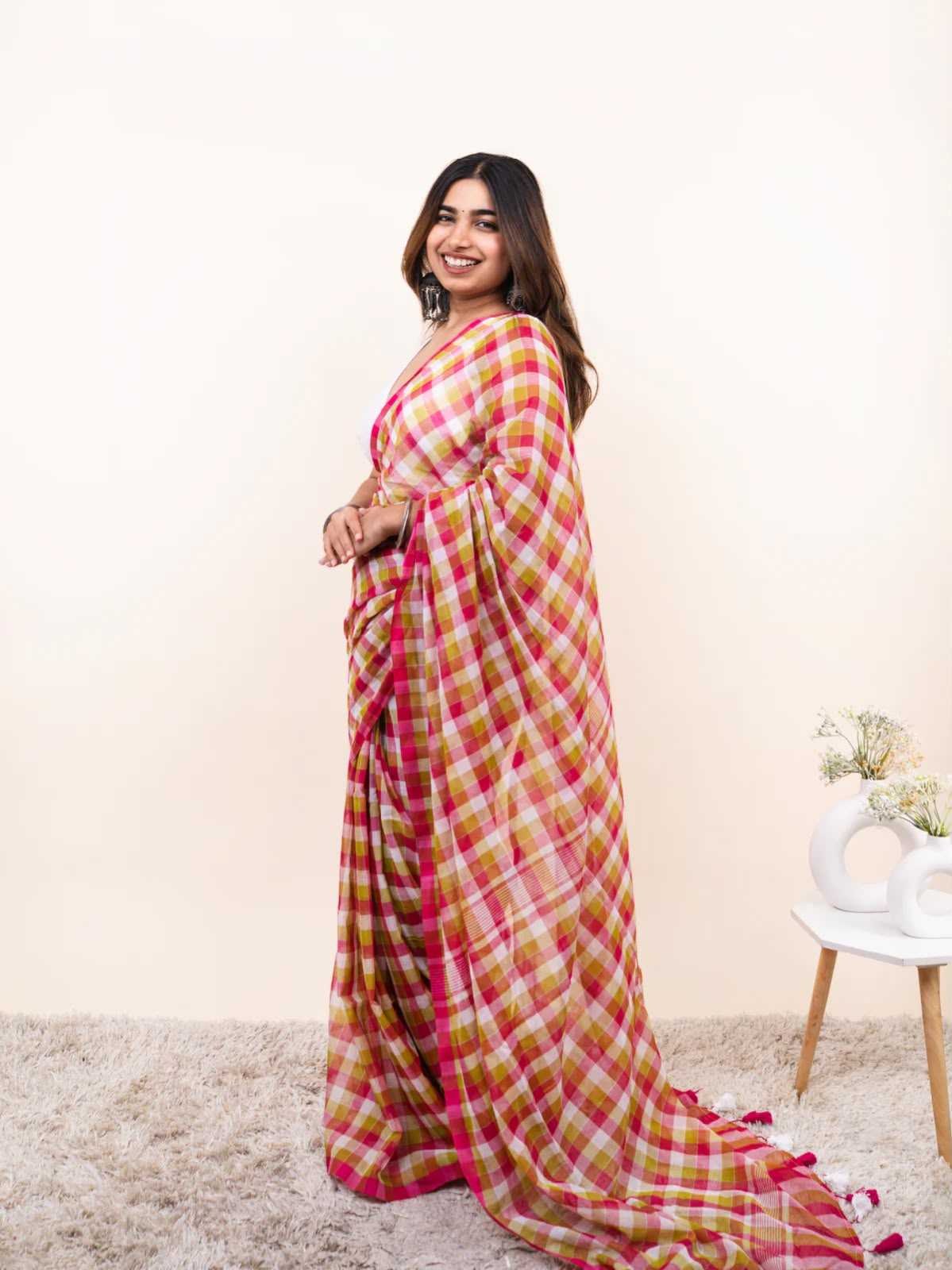 Cotton Designer Saree in Sky