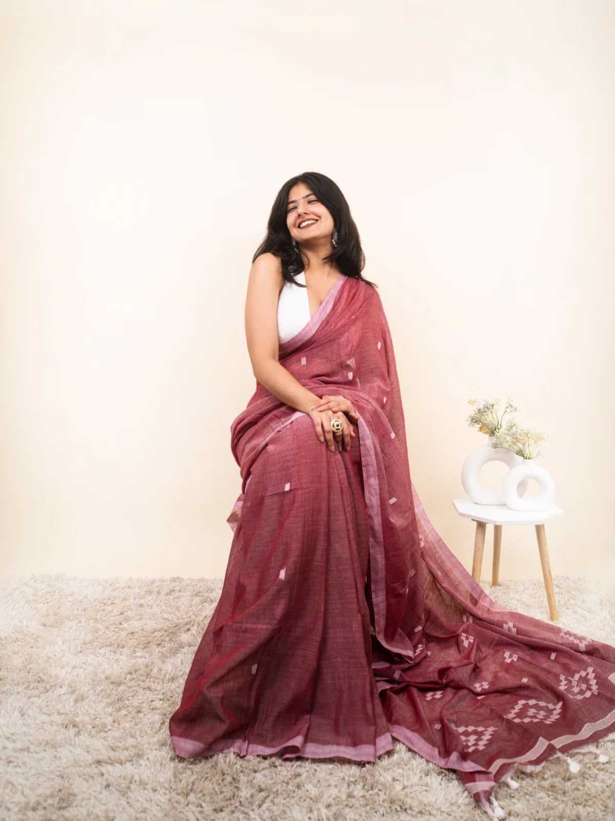 Cotton Printed Saree in Mustard