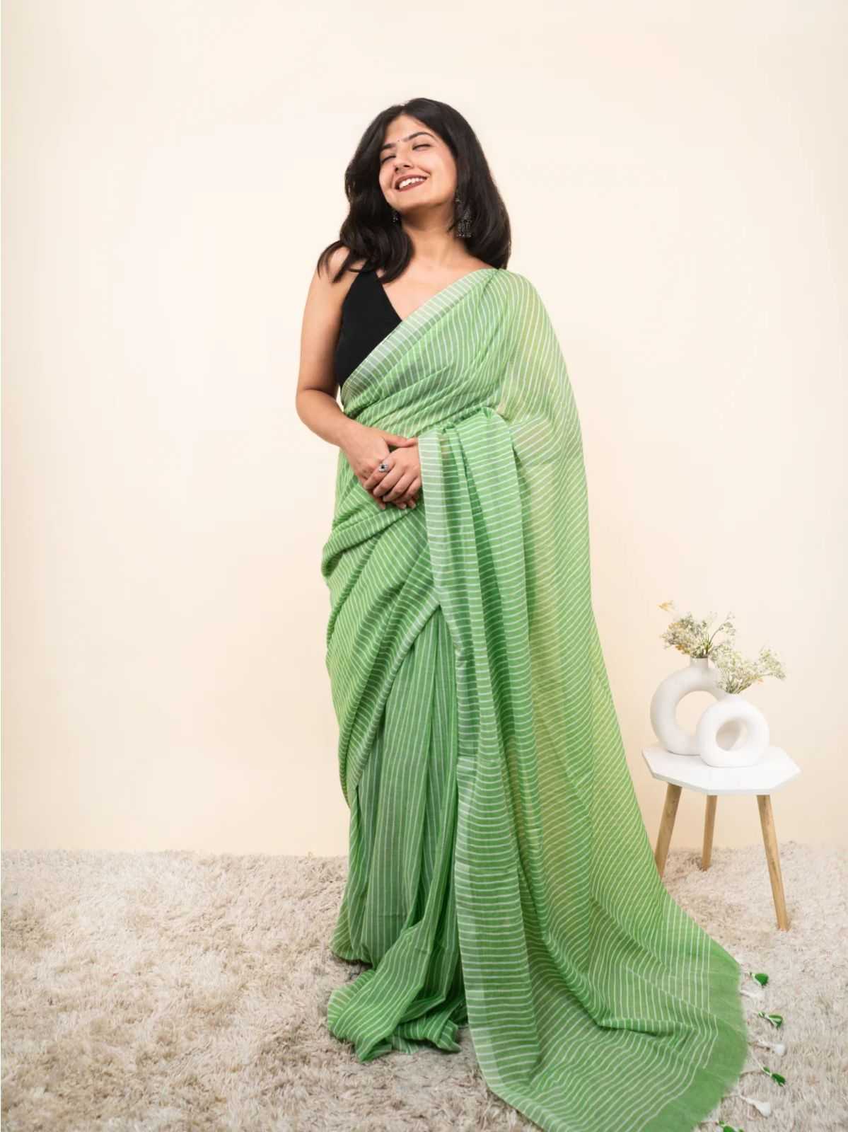 Cotton Designer Saree in Black