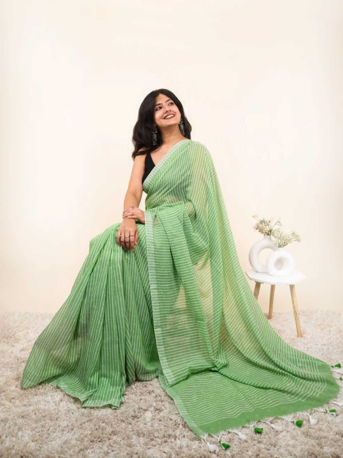 Cotton Designer Saree in Black