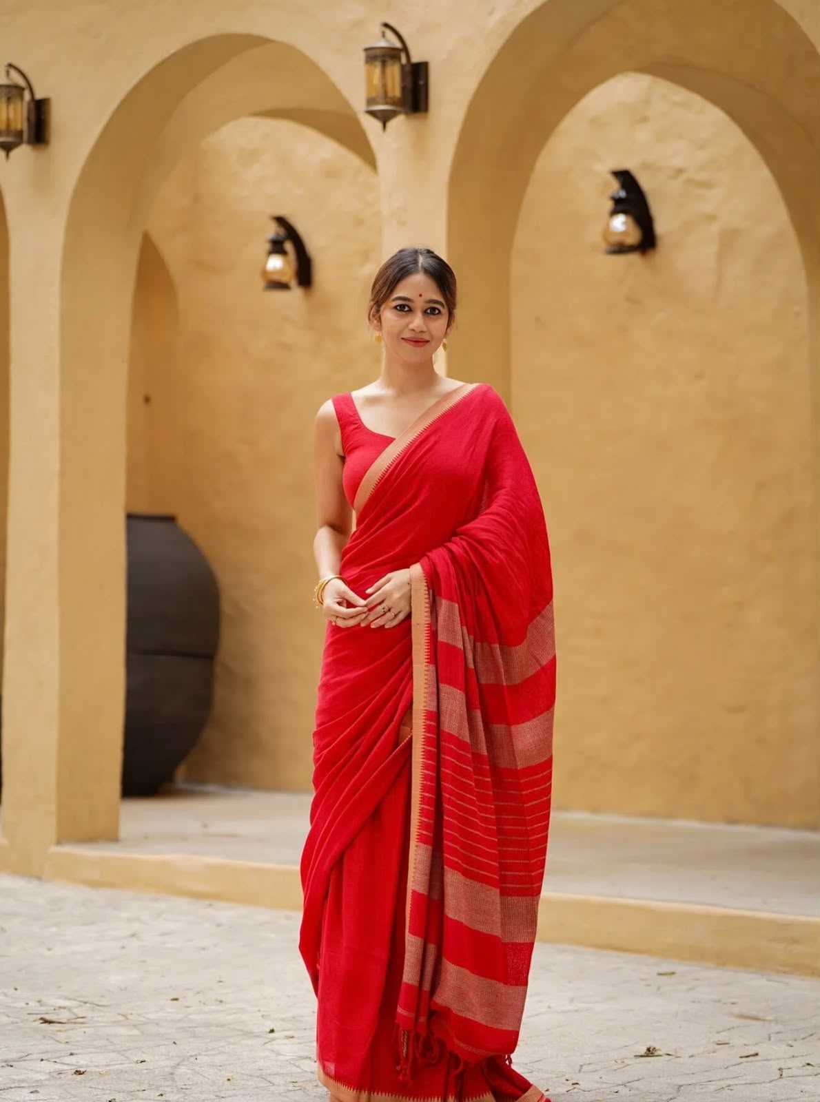 Cotton Designer Saree in White